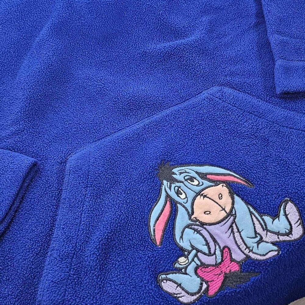 Vintage Disney Blue - Purple Winnie the Pooh Eeyore 1/4 Zip Fleece Jacket XL
